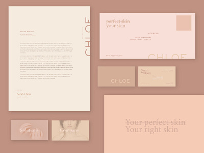 Branding branding browns business business cards layout letterhead minimal neutral skincare tan typography