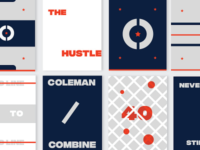 Coleman Combine american blue bold branding geometric hockey red sports star typography vintage white