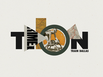 Train black branding collage color geometric marathon poster shapes train typography vintage