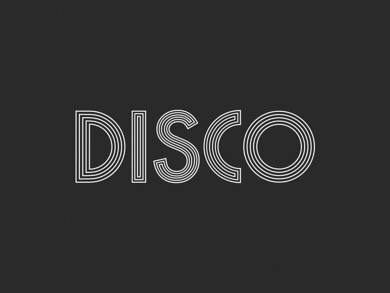 DISCO black and white branding custom typography disco geometric gif logo modern typography