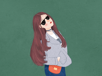 Fashion Cool Girl Illustration Avatar「时尚酷女孩插画头像」