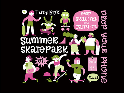 Summer Skatepark graphic design illustration park skate vector