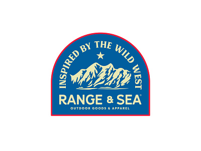 Range & Sea Patch - Coastal badge branding coast dallas inspired by the wild west outdoor goods outdoors patch range range and sea