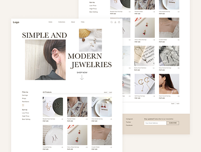 Jewelry Website Design - Landing Page ecommerce ecommerce design jewelry jewelry website minimalist simple simple clean interface web design