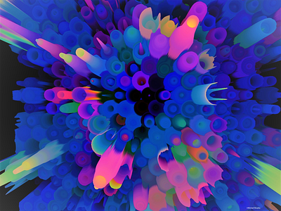 bluetube1 3d art 3d with curves design