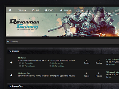 Revolution Gaming MyBB theme