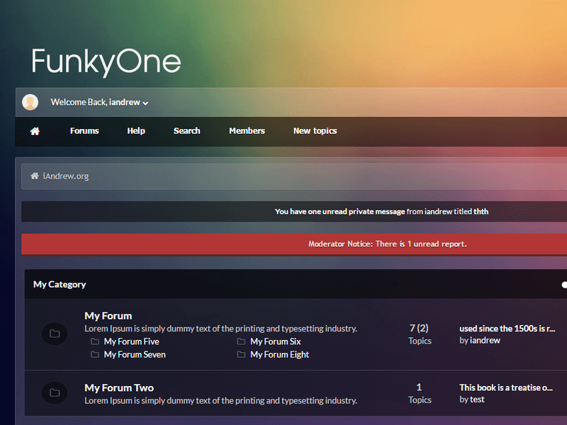 FunkyOne MyBB theme by iAndrew on Dribbble