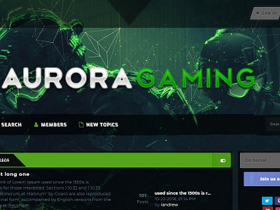 Aurora Gaming MyBB theme design forum mybb