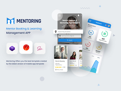 Mentoring - Courses Booking Mobile App Template Framework7 booking template course booking template education template framework7 mobile app template