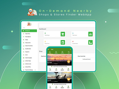 FnD -On-Demand Nearby Shops & Stores Finder WebApp + Mobile Apps events finder offers finder shops finder store listings