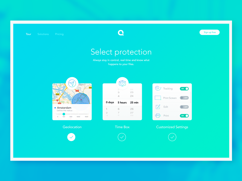 Quiver — Select Protection tour website geolocation time lapse map layers protection header