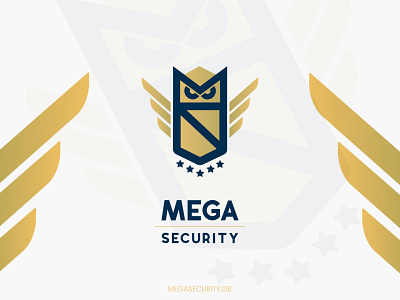 Mega Security - Logo, Brand Identity, UI Design bird branding design graphic design illustration logo mega owl private security security company ui