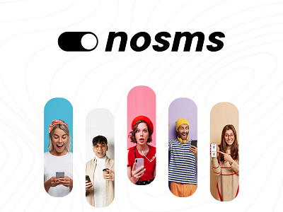 nosms - Logo, Brand Identity, UI Design branding graphic design illustration logo nomore nosms off off button sms ui