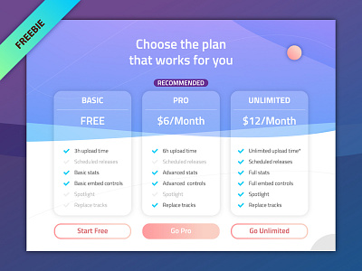 Pricing Table Freebie app business buy chart design designwings dezine dezinewings free freebie template gradient illustrator xd menu money plan price pro table web wings