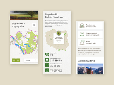 Polish National Parks - maps forest icons map mobile national parks park polish web design website
