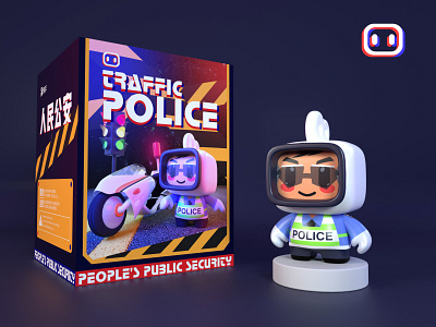 Police series app branding c4d design illustration