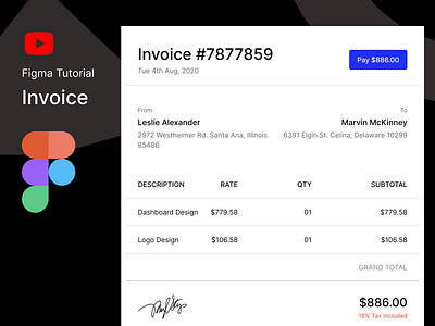 Figma Tutorial : Invoice with Auto-layout