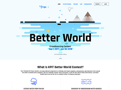 Better World Contest homepage water