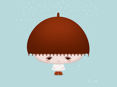 Me cute girl lovely rain sad umbrella