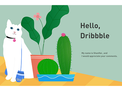 Hello，Dribbble！ design illustration