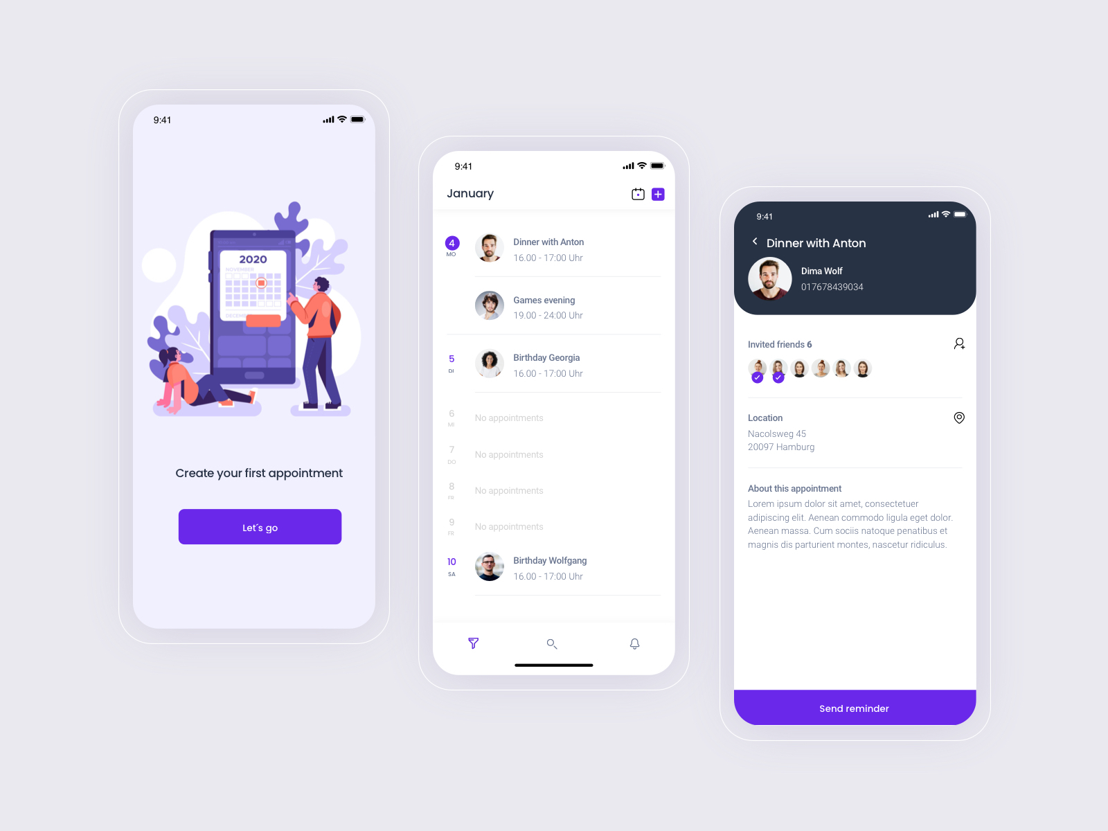 UI App Design - Calendar by Dimitri Pjatnizki on Dribbble