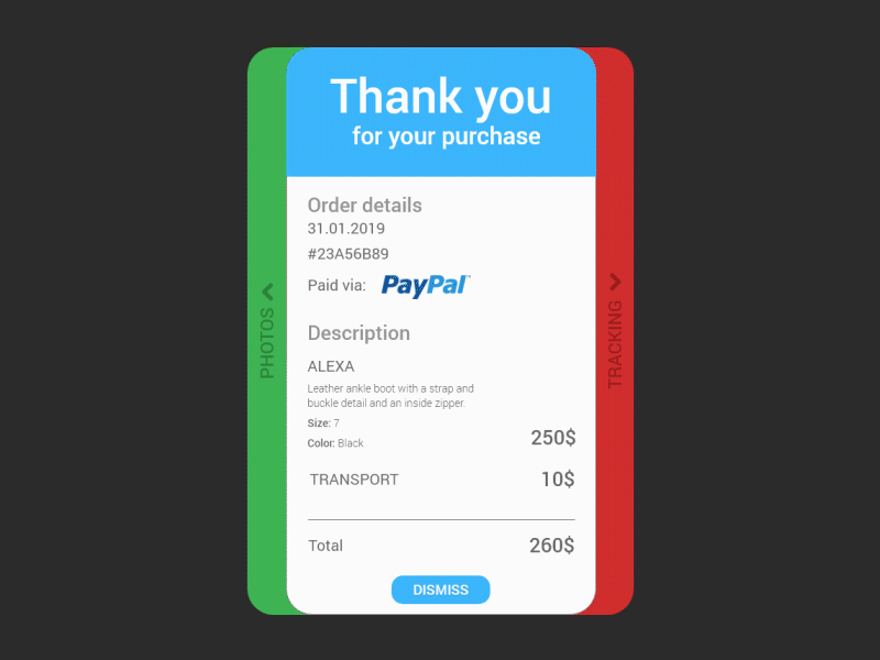 Daily Ui day#17 - Email Receipt animation dailyui design email receipt ui user inteface ux