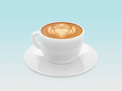 Cappuccino coffee icon lau photoshop ui design