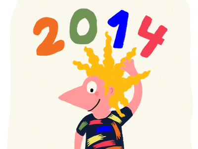 Feliz 2014 Drbble Gomezillustration happynewyeaar illustration