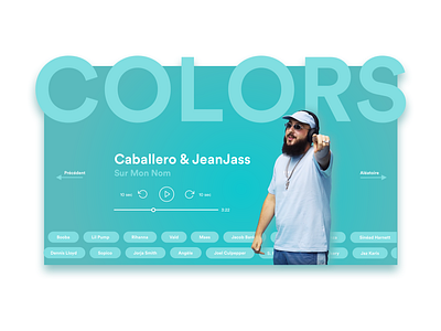 Colors Landing Page - Audio Player audio player blue colors landing page music rap rapper redesign shot ui ux young