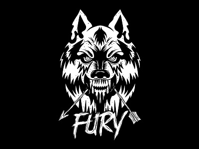 Wolf Fury angry arrow black brand clothing emblem fangs fury logo tee wolf