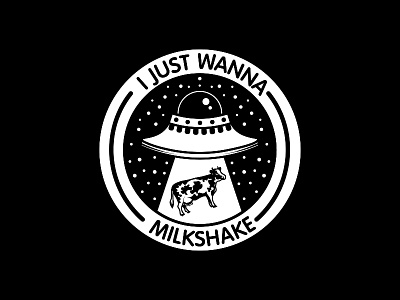 Milkshake cow logo milk ufo