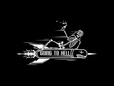 Going To Hell art beer boom bottle flying logo pilot rocket sale skeleton skull streetwear