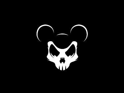 Skully Mouse art artwork black brand graphicdesign logo mouse skull sticker streetwear vector white