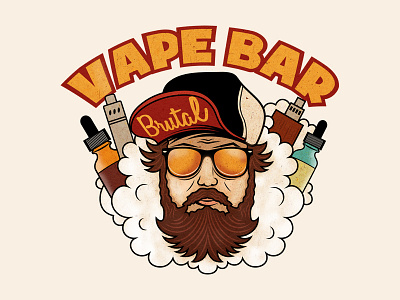 Brutal Vape Bar beard boxmod brutal ejuice eliquid logo man mechmod vape vapebar vaper vaping