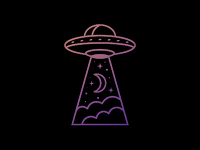 UFO alien art artwork cloud cosmos design icon moon sign space stars ufo
