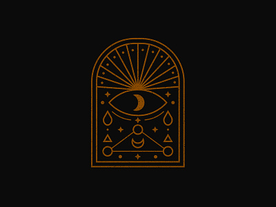 The Mystic Door art black cosmos door eye icon illustration logo moon mystic occult sign stars sun symbol