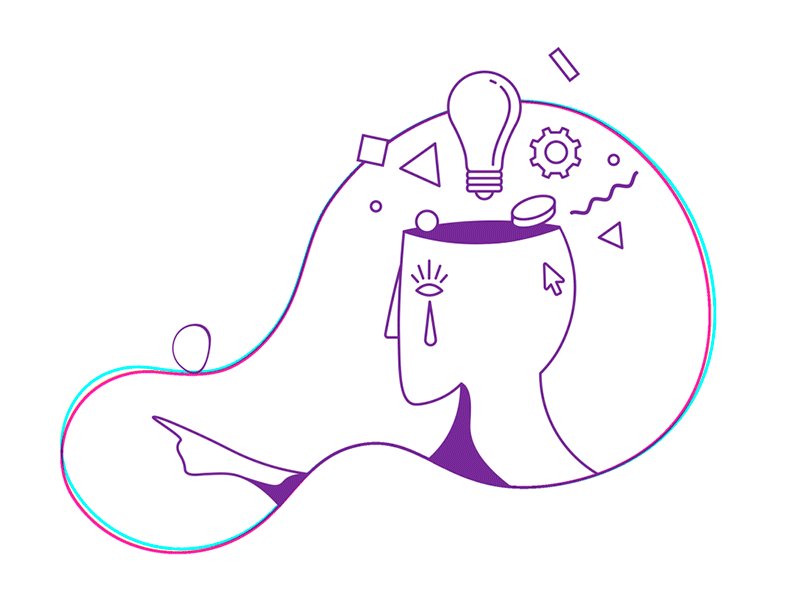 I have an idea app website mobile web flat creative icon lineart minimal motion idea man bulb motiongraphics ux ui artwork design logo illustration