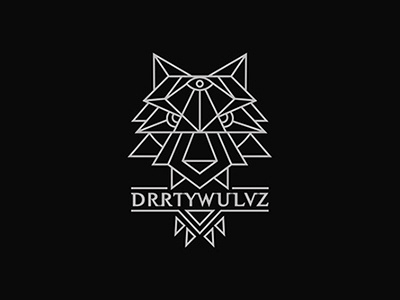 DRRTYWULVZ illustration black logo geometry line music wild animal wolf