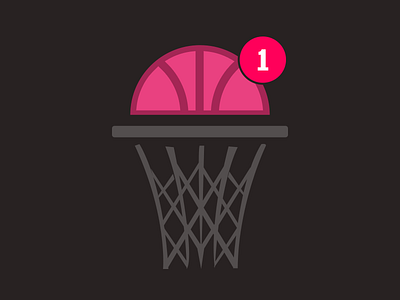 Dribbble Invite dribbble envelop flat flat icon giveaway invitation letter one pink