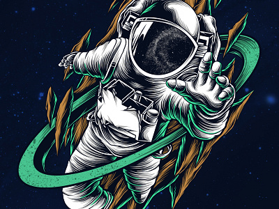 astronaut art artwork astronaut astronomy design drawing galaxy graphic art illustration illustrator sky