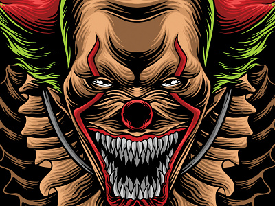 clown killer art artwork clown clownkiller design digital drawing graphic art illustrator movie scary