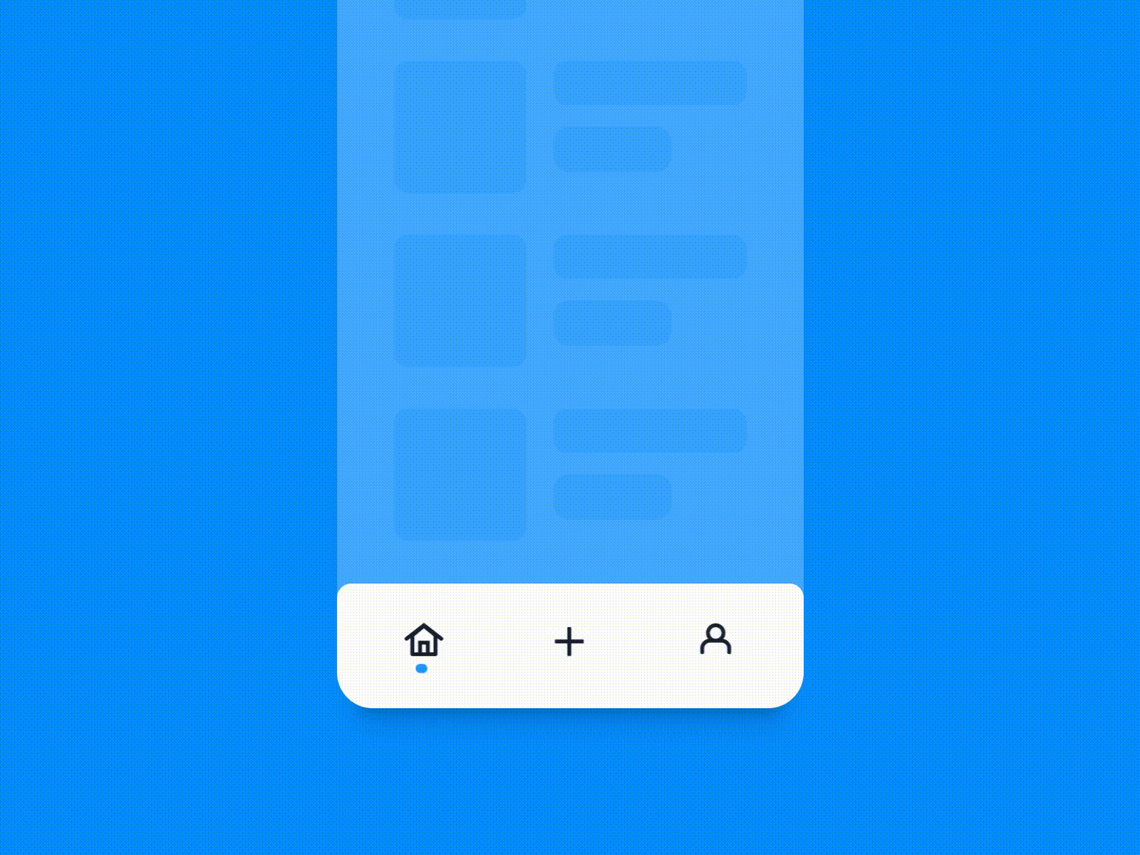 Animated Tab Bar animation app appdesign application blue concept tabbar ui ui pattern ux white