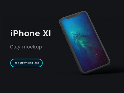 iPhone XI Clay—a free minimalist mockup black clay download download psd template free freebies interface design templates iphone 11 iphone 11 mockup minimal mobile application marketing mockup presentation psd psd mockup psd template white white device template yellow
