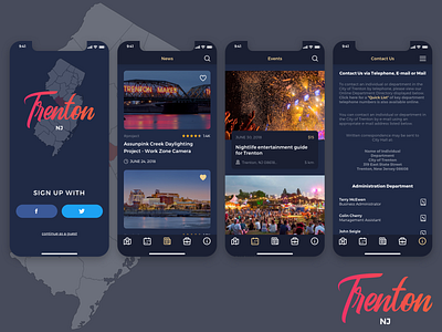 Trenton App app branding design logo minimal ui ux