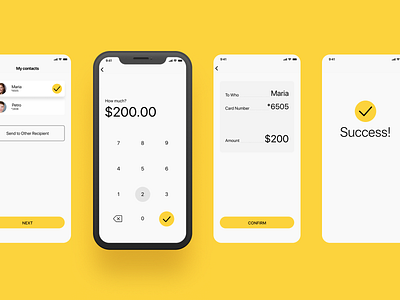 Transfers mobile app ios mobile mobile app transfer money transfers ui yellow