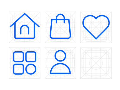 Icons For iOS app blue grid icons illustration ios navigation sketch tab