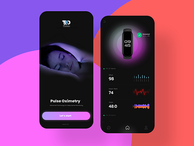 Sleep Monitoring and Activity tracker activity app activity tracker chart design dark theme dark ui fitness healthcare heart rate illustration mobile ui modern ui uidesign uiux ux workout
