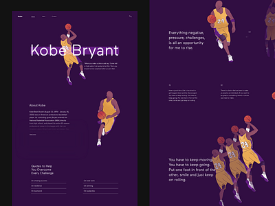 Kobe clean design digital art digitalart digitalillustration illustration kobe kobebryant landing landingpage minimalism nba typography ui web webdesign website website design