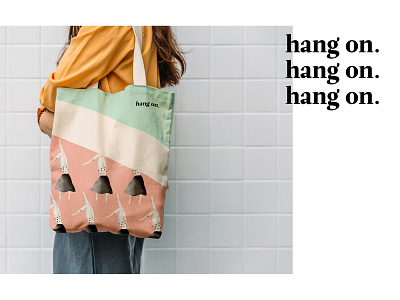 hang on. bag bag design branding clean design digital art digitalillustration illustration minimalism pattern