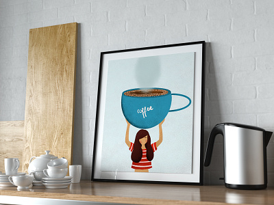 Cup of coffee. branding clean design digital art digitalillustration graphic design illustration minimalism poster posterdesign ui